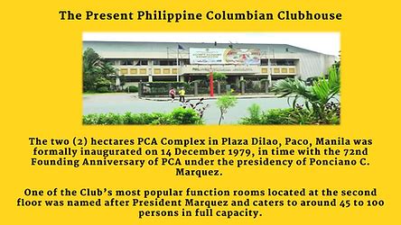 philippine columbian association|OUR HISTORY .